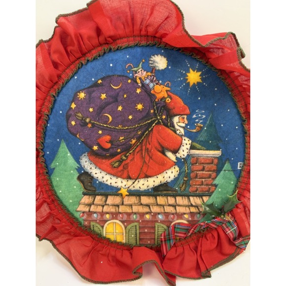 Mary Engelbreit Believe Christmas Santa Wall Hanging , Vintage country 90's. - Picture 7 of 7